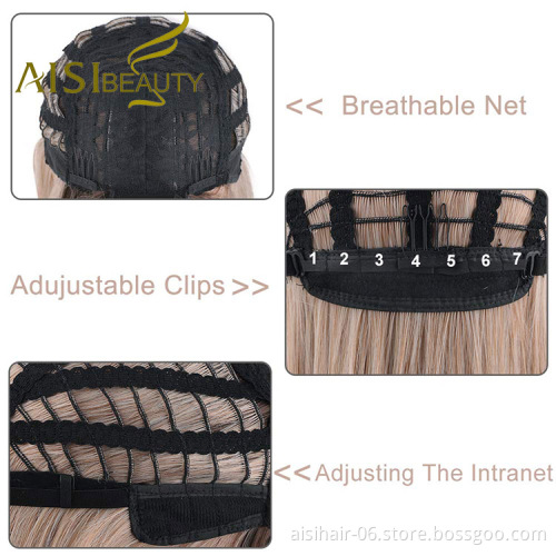 Aisi Beauty Popular Vendor Cheap Long Straight Ombre Blonde Wig Lace Frontal Synthetic Hair For Black Women Lace Front Wig